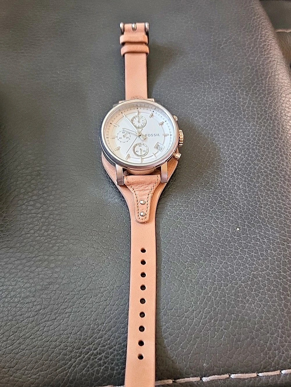 Fossil Original Boyfriend Chronograph Watch Brown & White
